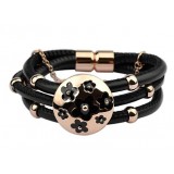 Bratara  titanium si piele ecologica