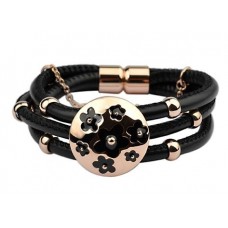 Bratara titanium si piele ecologica Bratara titanium si piele ecologica