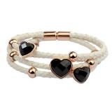 Bratara titanium si piele ecologica