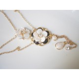 Colier floral cu cristale