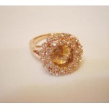 Inel placat cu aur 14 K si  cristale