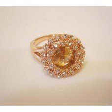 Inel placat cu aur 14 K si  cristale
