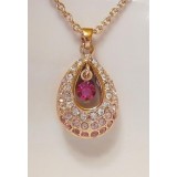 Pandantiv fantezie placat cu aur 14K si cristale 