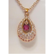 Pandantiv fantezie placat cu aur 14K si cristale 