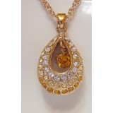 Pandantiv fantezie placat cu aur 14 K si cristale 